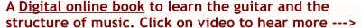 A Digital online book to learn the guitar and the  structure of music. Click on video to hear more --->